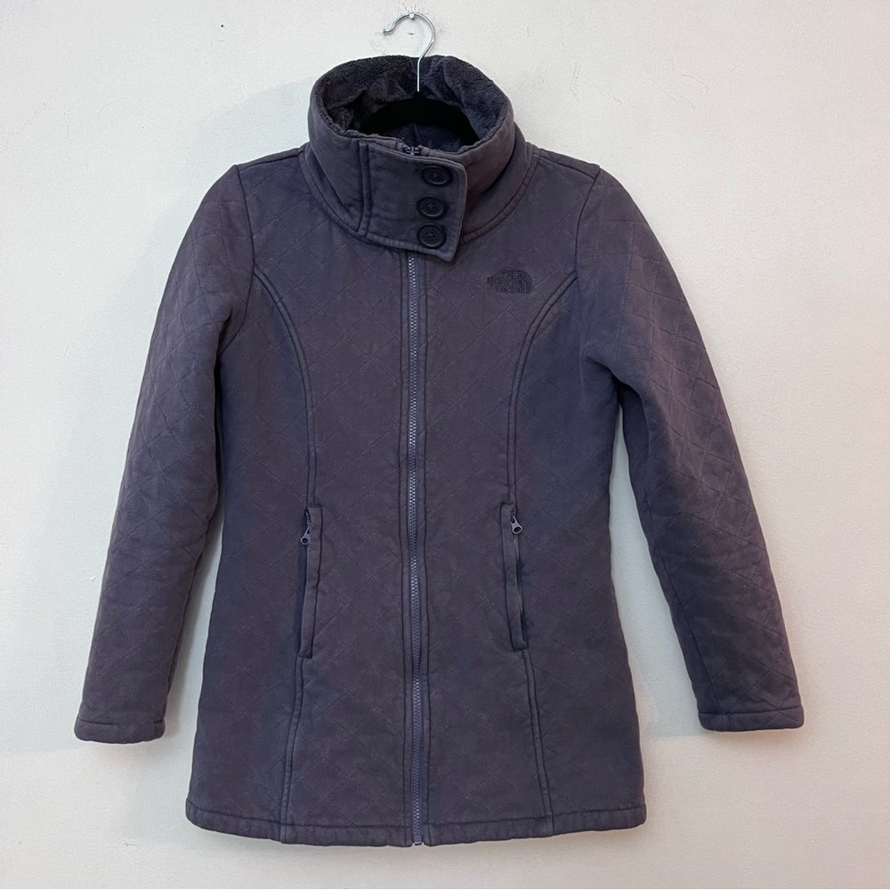 The North Face Full Zip Quilted Knit Jacket with Fleece Lining women’s S Fitted - Picture 2 of 10